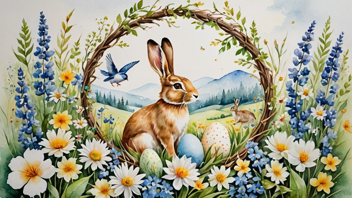 Kunstvolles Frohe Ostern-Bild